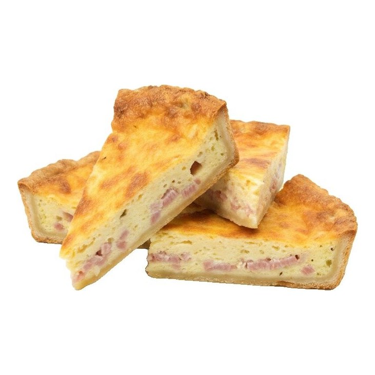 quiche, bacon y cebolla